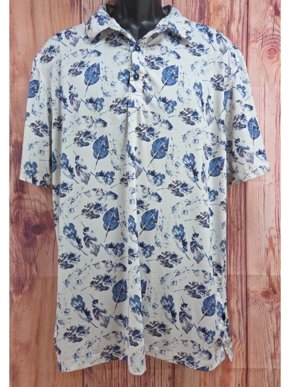 7Diamonds Oak Creek Mens 4-Way Stretch Leaf Polo Shirt Large
